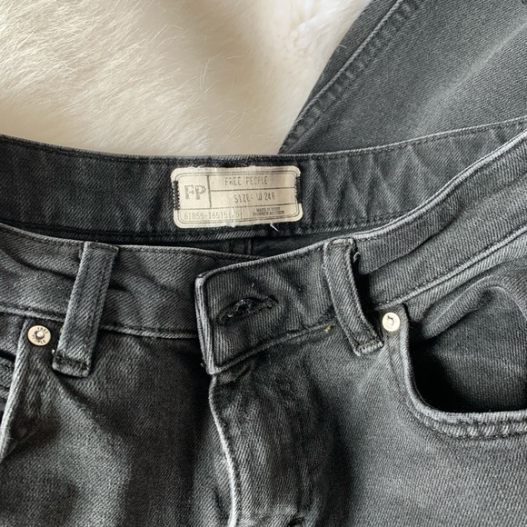 free people crop washed black flare jeans - Picture 2 of 5